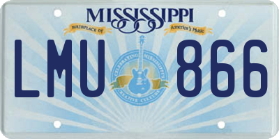 MS license plate LMU866