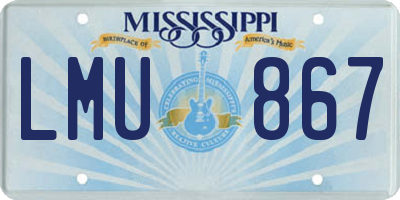 MS license plate LMU867