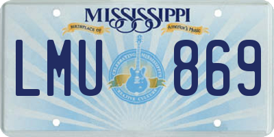 MS license plate LMU869