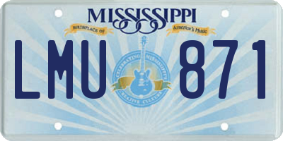MS license plate LMU871