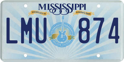 MS license plate LMU874