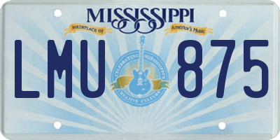 MS license plate LMU875