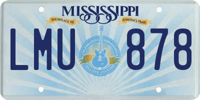 MS license plate LMU878