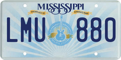 MS license plate LMU880
