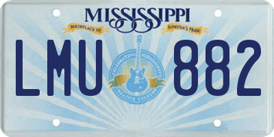 MS license plate LMU882