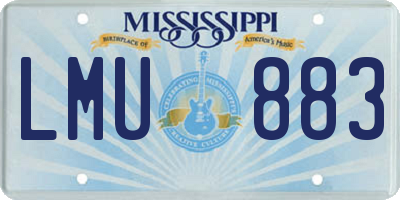 MS license plate LMU883
