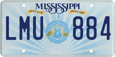 MS license plate LMU884