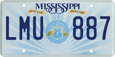 MS license plate LMU887