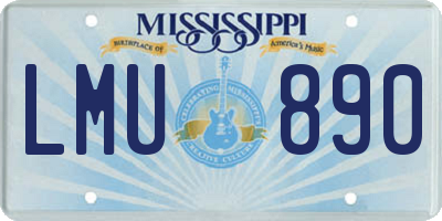 MS license plate LMU890