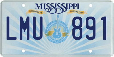 MS license plate LMU891