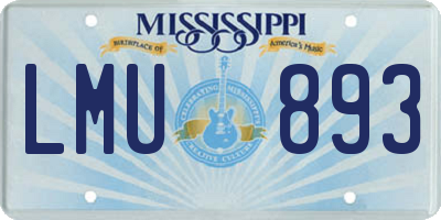MS license plate LMU893