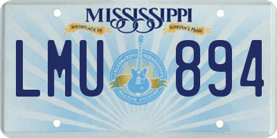 MS license plate LMU894