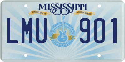 MS license plate LMU901