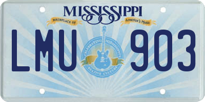 MS license plate LMU903