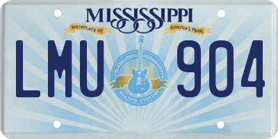 MS license plate LMU904