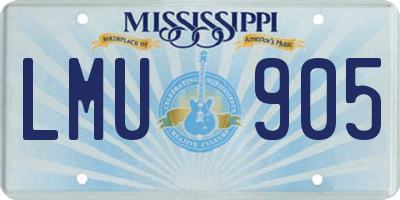 MS license plate LMU905