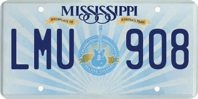 MS license plate LMU908