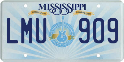 MS license plate LMU909