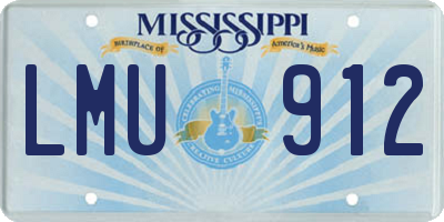 MS license plate LMU912