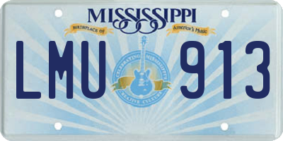 MS license plate LMU913