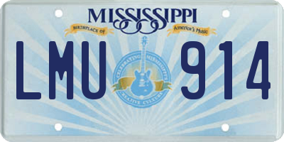 MS license plate LMU914