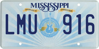 MS license plate LMU916