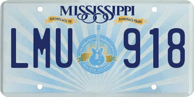 MS license plate LMU918