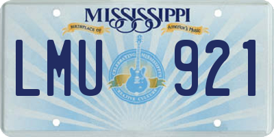 MS license plate LMU921