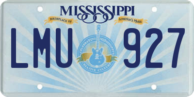 MS license plate LMU927
