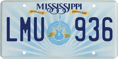 MS license plate LMU936