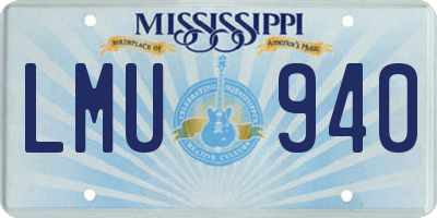 MS license plate LMU940
