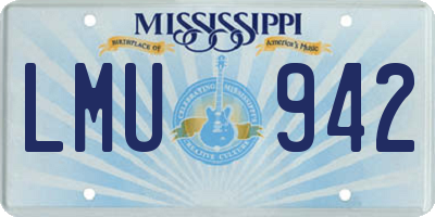 MS license plate LMU942