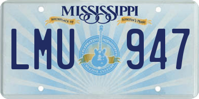 MS license plate LMU947