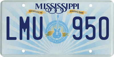 MS license plate LMU950