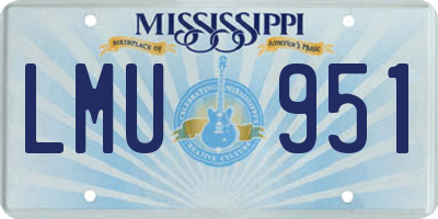 MS license plate LMU951