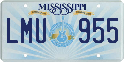 MS license plate LMU955
