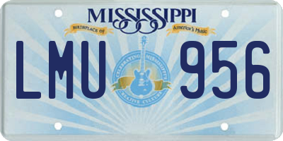 MS license plate LMU956