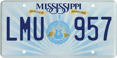 MS license plate LMU957