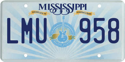 MS license plate LMU958