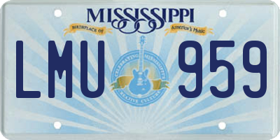 MS license plate LMU959