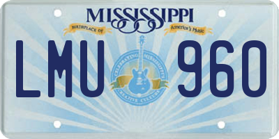 MS license plate LMU960