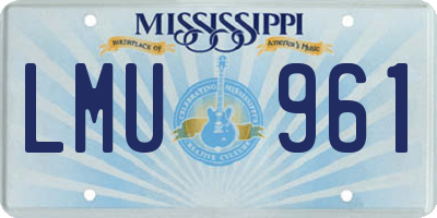 MS license plate LMU961