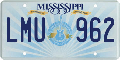 MS license plate LMU962