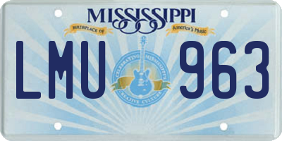 MS license plate LMU963