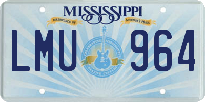 MS license plate LMU964