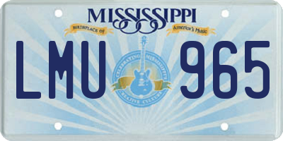 MS license plate LMU965