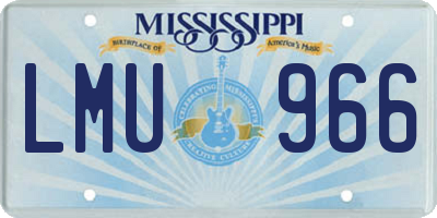 MS license plate LMU966
