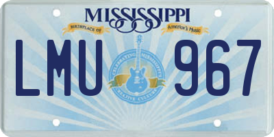 MS license plate LMU967