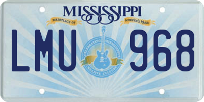 MS license plate LMU968