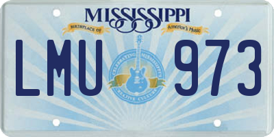 MS license plate LMU973